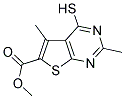 4-MERCAPTO-2,5-DIMETHYL-THIENO[2,3-D]PYRIMIDINE-6-CARBOXYLIC ACID METHYL ESTER Struktur