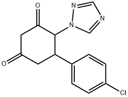 5-(4-CHLOROPHENYL)-4-(1H-1,2,4-TRIAZOL-1-YL)-1,3-CYCLOHEXANEDIONE Struktur