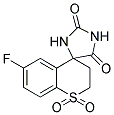 6'-FLUORO-2',3'-DIHYDRO-2H,5H-SPIRO[IMIDAZOLIDINE-4,4'-THIOCHROMENE]-2,5-DIONE 1',1'-DIOXIDE Struktur