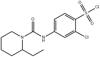 2-CHLORO-4-[(2-ETHYL-PIPERIDINE-1-CARBONYL)-AMINO]-BENZENESULFONYL CHLORIDE Structure
