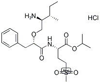 (2S)-[(2'S)-AMINO-(3'S)-METHYL-1-PENTYLOXY]-3-PHENYLPROPIONYL-METHIONINE SULFONE, ISOPROPYL ESTER, HYDROCHLORIDE Struktur