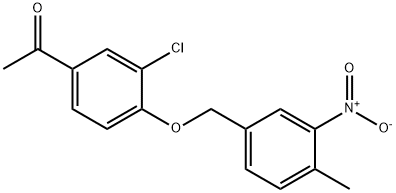 1-(3-CHLORO-4-[(4-METHYL-3-NITROBENZYL)OXY]PHENYL)-1-ETHANONE Struktur