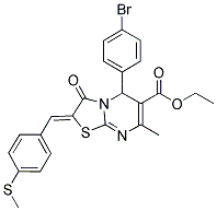(Z)-ETHYL 5-(4-BROMOPHENYL)-7-METHYL-2-(4-(METHYLTHIO)BENZYLIDENE)-3-OXO-3,5-DIHYDRO-2H-THIAZOLO[3,2-A]PYRIMIDINE-6-CARBOXYLATE|