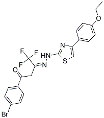 (3Z)-1-(4-BROMOPHENYL)-4,4,4-TRIFLUOROBUTANE-1,3-DIONE 3-{[4-(4-ETHOXYPHENYL)-1,3-THIAZOL-2-YL]HYDRAZONE} Struktur