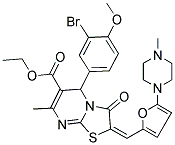 (E)-ETHYL 5-(3-BROMO-4-METHOXYPHENYL)-7-METHYL-2-((5-(4-METHYLPIPERAZIN-1-YL)FURAN-2-YL)METHYLENE)-3-OXO-3,5-DIHYDRO-2H-THIAZOLO[3,2-A]PYRIMIDINE-6-CARBOXYLATE