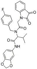 N-(BENZO[D][1,3]DIOXOL-5-YL)-2-(2-(2,3-DIOXOINDOLIN-1-YL)-N-(4-FLUOROBENZYL)ACETAMIDO)-3-METHYLBUTANAMIDE 結(jié)構(gòu)式