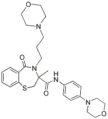 3-METHYL-N-(4-MORPHOLINOPHENYL)-4-(3-MORPHOLINOPROPYL)-5-OXO-2,3,4,5-TETRAHYDROBENZO[F][1,4]THIAZEPINE-3-CARBOXAMIDE Struktur
