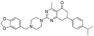 2-(4-(BENZO[D][1,3]DIOXOL-5-YLMETHYL)PIPERAZIN-1-YL)-7-(4-ISOPROPYLPHENYL)-4-METHYL-7,8-DIHYDROQUINAZOLIN-5(6H)-ONE