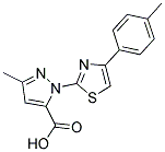 3-METHYL-1-[4-(4-METHYLPHENYL)-1,3-THIAZOL-2-YL]-1H-PYRAZOLE-5-CARBOXYLIC ACID Structure