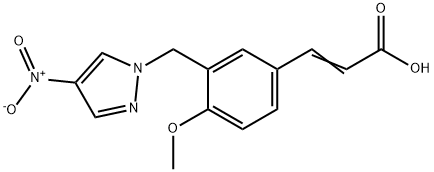 (2E)-3-(4-METHOXY-3-[(4-NITRO-1H-PYRAZOL-1-YL)METHYL]PHENYL)-2-PROPENOIC ACID Struktur