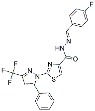 N'-[(1E)-(4-FLUOROPHENYL)METHYLENE]-2-[5-PHENYL-3-(TRIFLUOROMETHYL)-1H-PYRAZOL-1-YL]-1,3-THIAZOLE-4-CARBOHYDRAZIDE
