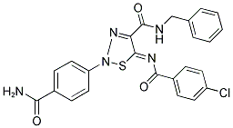 2-[4-(AMINOCARBONYL)PHENYL]-N-BENZYL-5-[(4-CHLOROBENZOYL)IMINO]-1,2,3-THIADIAZOLE-4(2H)-CARBOXAMIDE Structure