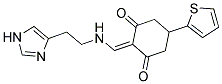 2-({[2-(1H-IMIDAZOL-4-YL)ETHYL]AMINO}METHYLENE)-5-THIEN-2-YLCYCLOHEXANE-1,3-DIONE Struktur