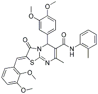 (Z)-2-(2,3-DIMETHOXYBENZYLIDENE)-5-(3,4-DIMETHOXYPHENYL)-7-METHYL-3-OXO-N-O-TOLYL-3,5-DIHYDRO-2H-THIAZOLO[3,2-A]PYRIMIDINE-6-CARBOXAMIDE Struktur