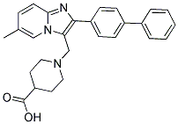 1-(2-BIPHENYL-4-YL-6-METHYL-IMIDAZO[1,2-A]PYRIDIN-3-YLMETHYL)-PIPERIDINE-4-CARBOXYLIC ACID Struktur