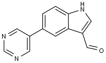 5-(5-PYRIMIDINYL)-1H-INDOLE-3-CARBALDEHYDE Structure