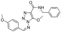 N-BENZYL-5-METHOXY-1-{[(1Z)-(4-METHOXYPHENYL)METHYLENE]AMINO}-1H-1,2,3-TRIAZOLE-4-CARBOXAMIDE Struktur