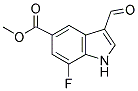 7-FLUORO-3-FORMYL-1H-INDOLE-5-CARBOXYLIC ACID METHYL ESTER Struktur