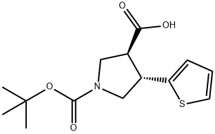 BOC-(TRANS)-4-(2-THIENYL)-PYRROLIDINE-3-CARBOXYLIC ACID Struktur