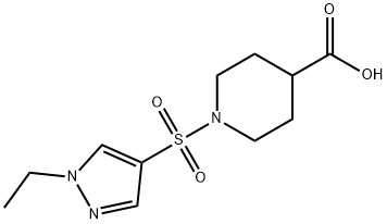 1-(1-ETHYL-1 H-PYRAZOLE-4-SULFONYL)-PIPERIDINE-4-CARBOXYLIC ACID Struktur