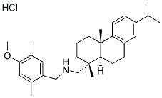 [(1R,4AS,10AR)-7-ISOPROPYL-1,4A-DIMETHYL-1,2,3,4,4A,9,10,10A-OCTAHYDRO-1-PHENANTHRENYL]-N-(4-METHOXY-2,5-DIMETHYLBENZYL)METHANAMINE HYDROCHLORIDE Struktur