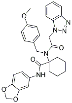 1-(2-(1H-BENZO[D][1,2,3]TRIAZOL-1-YL)-N-(4-METHOXYBENZYL)ACETAMIDO)-N-(BENZO[D][1,3]DIOXOL-5-YL)CYCLOHEXANECARBOXAMIDE Struktur