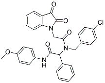 N-(4-CHLOROBENZYL)-2-(2,3-DIOXOINDOLIN-1-YL)-N-(2-(4-METHOXYPHENYLAMINO)-2-OXO-1-PHENYLETHYL)ACETAMIDE Struktur