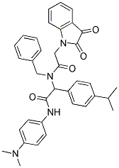 N-BENZYL-N-(2-(4-(DIMETHYLAMINO)PHENYLAMINO)-1-(4-ISOPROPYLPHENYL)-2-OXOETHYL)-2-(2,3-DIOXOINDOLIN-1-YL)ACETAMIDE Struktur