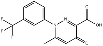 6-METHYL-4-OXO-1-[3-(TRIFLUOROMETHYL)PHENYL]-1,4-DIHYDROPYRIDAZINE-3-CARBOXYLIC ACID, 133221-31-5, 結(jié)構(gòu)式