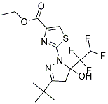 ETHYL 2-[3-TERT-BUTYL-5-HYDROXY-5-(1,1,2,2-TETRAFLUOROETHYL)-4,5-DIHYDRO-1H-PYRAZOL-1-YL]-1,3-THIAZOLE-4-CARBOXYLATE Struktur