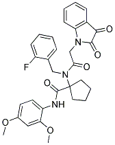 N-(2,4-DIMETHOXYPHENYL)-1-(2-(2,3-DIOXOINDOLIN-1-YL)-N-(2-FLUOROBENZYL)ACETAMIDO)CYCLOPENTANECARBOXAMIDE Struktur