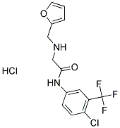 N-[4-CHLORO-3-(TRIFLUOROMETHYL)PHENYL]-2-[(2-FURYLMETHYL)AMINO]ACETAMIDE HYDROCHLORIDE Structure