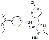 ETHYL 4-{(2E)-2-[3-(4-CHLOROPHENYL)-5-IMINO-1-METHYL-1,5-DIHYDRO-4H-PYRAZOL-4-YLIDENE]HYDRAZINO}BENZOATE Struktur