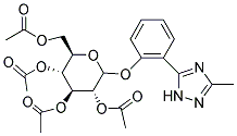 (2R,3R,4S,5R)-2-(ACETOXYMETHYL)-6-(2-(5-METHYL-2H-1,2,4-TRIAZOL-3-YL)PHENYLMETHYL-2H-1,2,4-TRIAZOL-3-YL)PHENOXY)-TETRAHYDRO-2H-PYRAN-3,4,5-TRIYL TRIACETATE Struktur