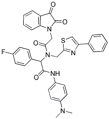 N-(4-(DIMETHYLAMINO)PHENYL)-2-(2-(2,3-DIOXOINDOLIN-1-YL)-N-((4-PHENYLTHIAZOL-2-YL)METHYL)ACETAMIDO)-2-(4-FLUOROPHENYL)ACETAMIDE Struktur