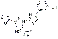 3-(2-FURYL)-1-[4-(3-HYDROXYPHENYL)-1,3-THIAZOL-2-YL]-5-(TRIFLUOROMETHYL)-4,5-DIHYDRO-1H-PYRAZOL-5-OL Struktur