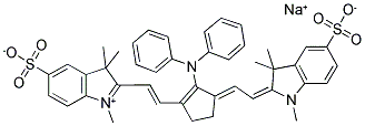 SODIUM 2-((E)-2-(2-(DIPHENYLAMINO)-3-[(E)-2-(1,3,3-TRIMETHYL-5-SULFONATO-1,3-DIHYDRO-2H-INDOL-2-YLIDENE)ETHYLIDENE]-1-CYCLOPENTEN-1-YL)ETHENYL)-1,3,3-TRIMETHYL-3H-INDOLIUM-5-SULFONATE Struktur
