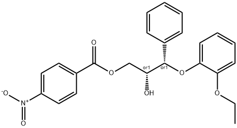 (2RS,3RS)-3-(2-ETHOXYPHENOXY)-2-HYDROXY-1-(4-NITROBENZOYLOXY)-3-PHENYLPROPANE Struktur