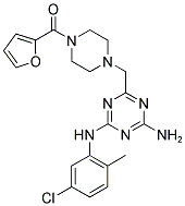 (4-((4-AMINO-6-(5-CHLORO-2-METHYLPHENYLAMINO)-1,3,5-TRIAZIN-2-YL)METHYL)PIPERAZIN-1-YL)(FURAN-2-YL)METHANONE Structure