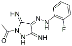 (4E)-1-ACETYL-3,5-DIIMINOPYRAZOLIDIN-4-ONE (2-FLUOROPHENYL)HYDRAZONE