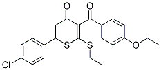 2-(4-CHLOROPHENYL)-5-(4-ETHOXYBENZOYL)-6-ETHYLSULFANYL-2,3-DIHYDROTHIOPYRAN-4-ONE Structure