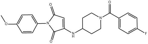 3-(1-(4-FLUOROBENZOYL)PIPERIDIN-4-YLAMINO)-1-(4-METHOXYPHENYL)-1H-PYRROLE-2,5-DIONE Struktur