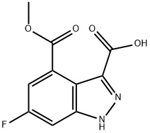 6-FLUORO-4-METHOXYCARBONYL-3-(1H)INDAZOLE CARBOXYLIC ACID Struktur