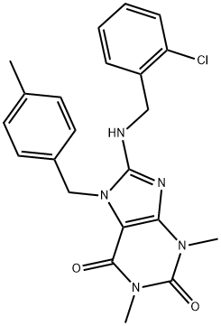 8-[(2-CHLOROBENZYL)AMINO]-1,3-DIMETHYL-7-(4-METHYLBENZYL)-3,7-DIHYDRO-1H-PURINE-2,6-DIONE Struktur