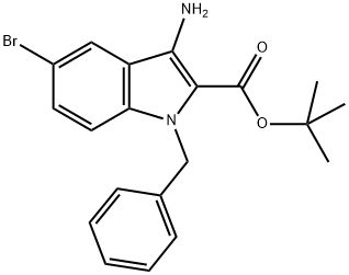 3-AMINO-1-BENZYL-5-BROMO-1H-INDOLE-2-CARBOXYLIC ACID TERT-BUTYL ESTER Struktur