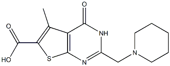 5-METHYL-4-OXO-2-(PIPERIDIN-1-YLMETHYL)-3,4-DIHYDROTHIENO[2,3-D]PYRIMIDINE-6-CARBOXYLIC ACID Struktur