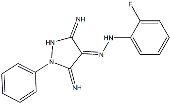 (4E)-3,5-DIIMINO-1-PHENYLPYRAZOLIDIN-4-ONE (2-FLUOROPHENYL)HYDRAZONE Structure