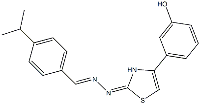 4-ISOPROPYLBENZALDEHYDE [(2E)-4-(3-HYDROXYPHENYL)-1,3-THIAZOL-2(3H)-YLIDENE]HYDRAZONE Structure