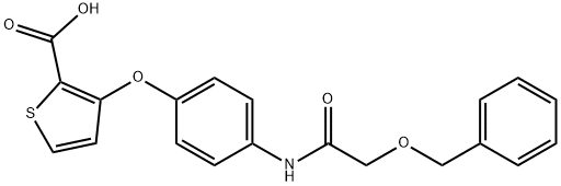 3-(4-([2-(BENZYLOXY)ACETYL]AMINO)PHENOXY)-2-THIOPHENECARBOXYLIC ACID Struktur