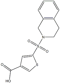 5-(3,4-DIHYDROISOQUINOLIN-2(1H)-YLSULFONYL)THIOPHENE-3-CARBOXYLIC ACID Struktur